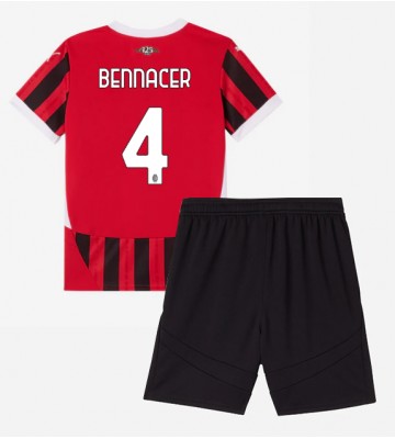 AC Milan Ismael Bennacer #4 Primera Equipación Niños 2024-25 Manga Corta (+ Pantalones cortos)